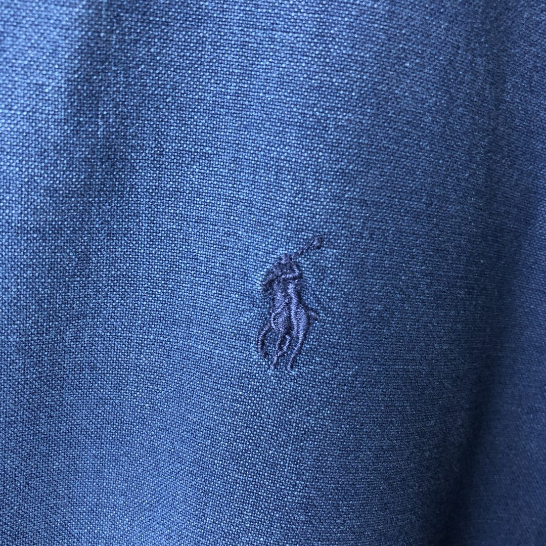 Ralph Lauren INDIGO OXFORD Long-Sleeve Button-Down Shirt, Men's Size L (approx.) cotton navy blue type Vintage Second Hand