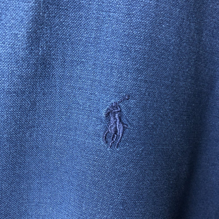 Ralph Lauren INDIGO OXFORD Long-Sleeve Button-Down Shirt, Men's Size L (approx.) cotton navy blue type Vintage Second Hand