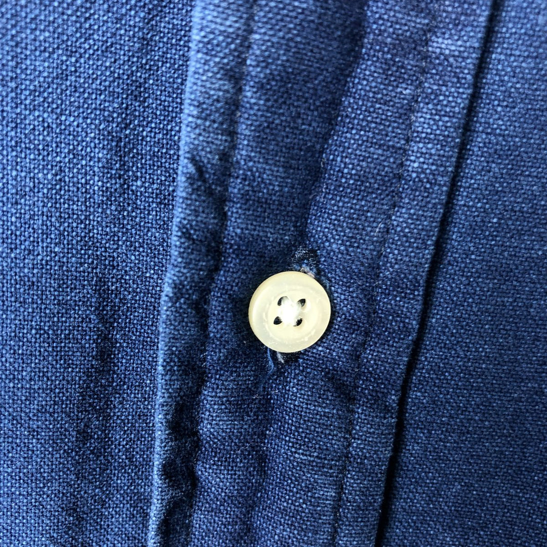 Ralph Lauren INDIGO OXFORD Long-Sleeve Button-Down Shirt, Men's Size L (approx.) cotton navy blue type Vintage Second Hand