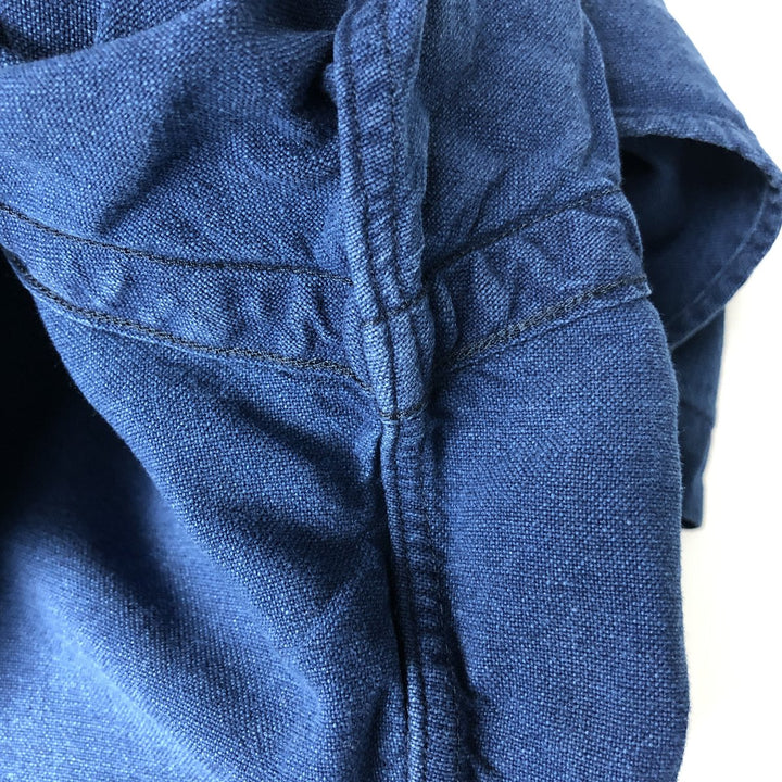 Ralph Lauren INDIGO OXFORD Long-Sleeve Button-Down Shirt, Men's Size L (approx.) cotton navy blue type Vintage Second Hand