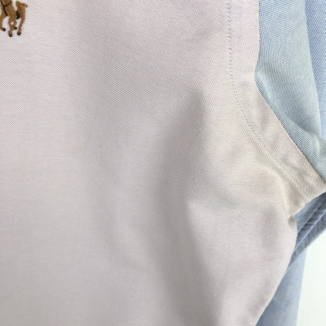 Ralph Lauren CUSTOM FIT Crazy Pattern Long-Sleeve Button-Down Shirt, Men's Size M (approx.) cotton Blue type light blue Vintage Second Hand