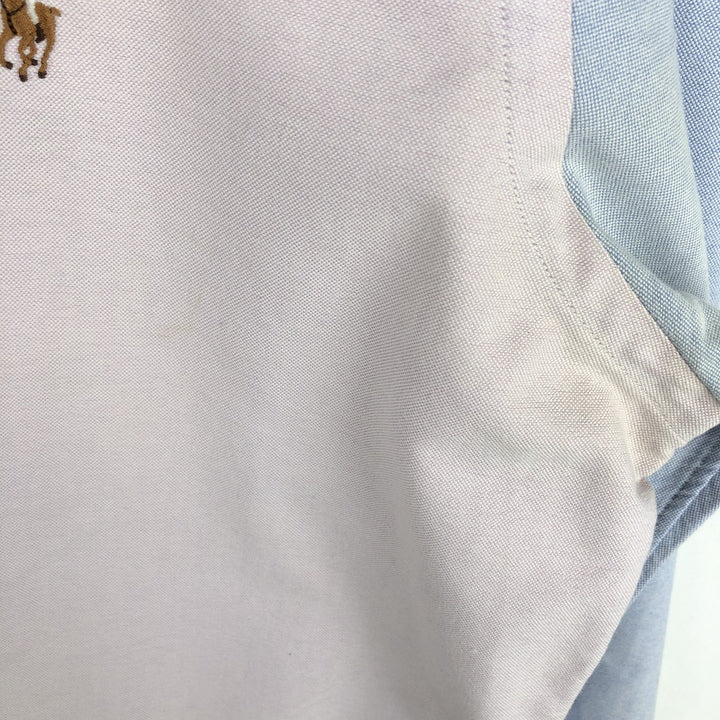 Ralph Lauren CUSTOM FIT Crazy Pattern Long-Sleeve Button-Down Shirt, Men's Size M (approx.) cotton Blue type light blue Vintage Second Hand