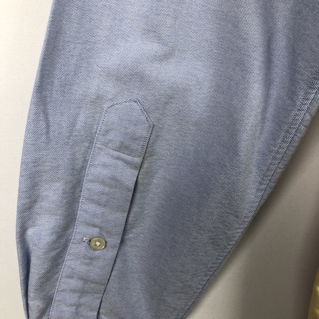 Ralph Lauren CUSTOM FIT Crazy Pattern Long-Sleeve Button-Down Shirt, Men's Size M (approx.) cotton Blue type light blue Vintage Second Hand