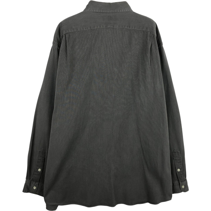 Ralph Lauren MARLOWE Long-Sleeve Silk x Cotton Shirt, Men's Size XL (approx.) silk gray type Vintage Second Hand