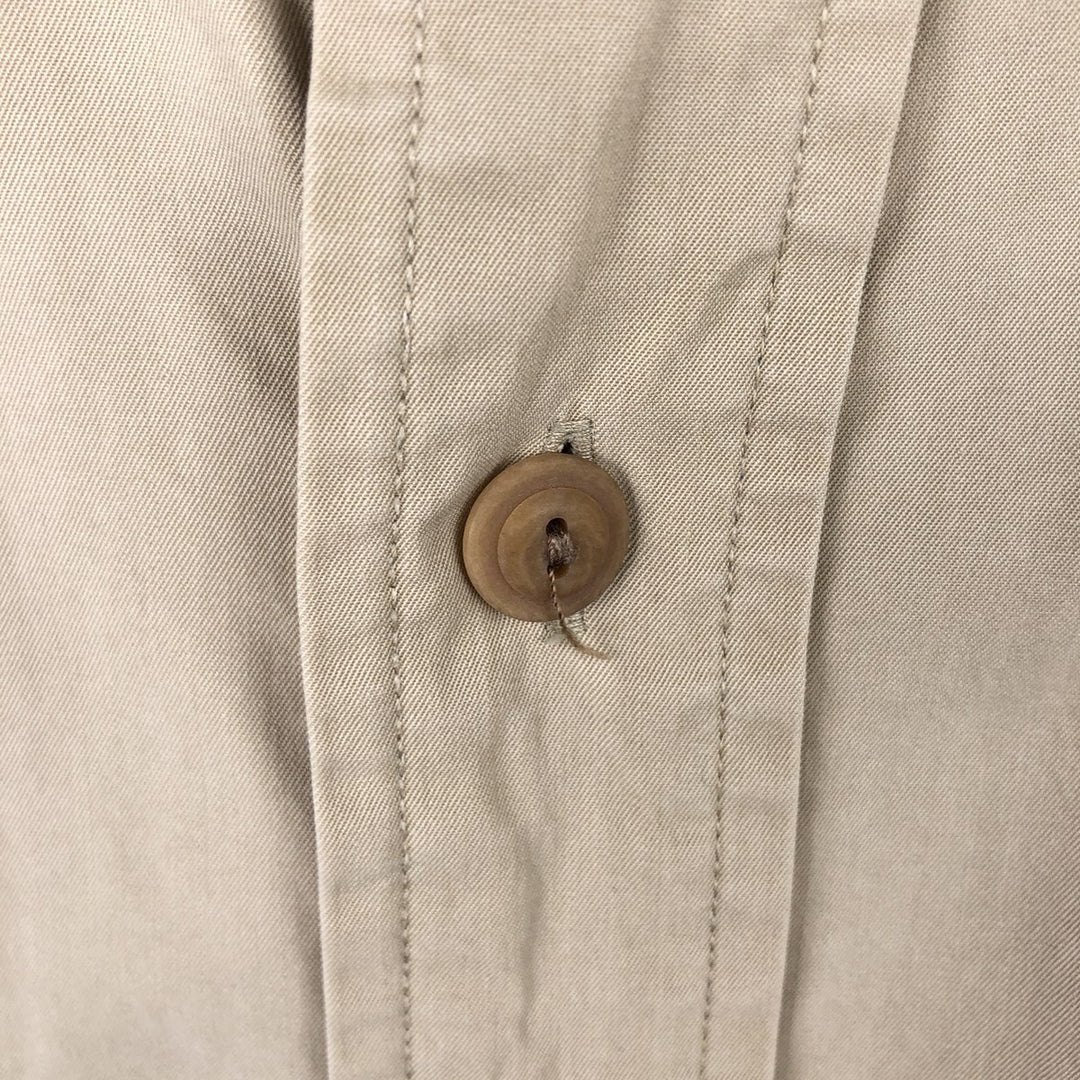 Ralph Lauren POLO by Ralph Lauren Long-Sleeve Cotton x Silk Shirt, Men's Size XXL (approx.) cotton beige type brown Vintage Second Hand