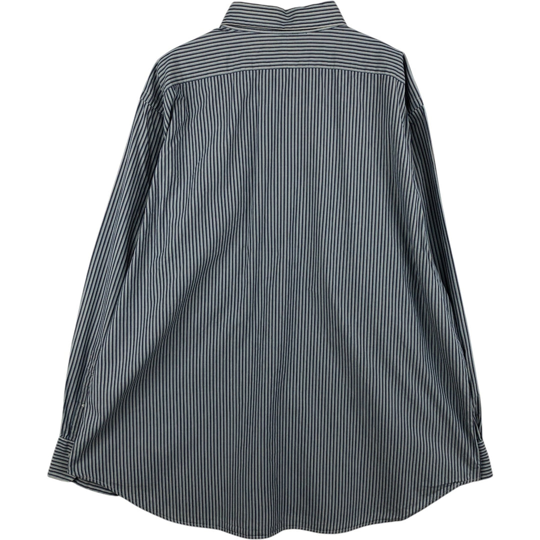 Ralph Lauren ALCOTT Long-Sleeve Cotton Stripe Shirt, Men's Size XL (approx.) cotton blue type Vintage Second Hand