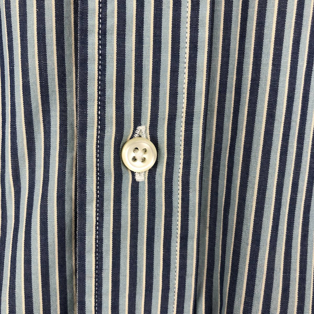 Ralph Lauren ALCOTT Long-Sleeve Cotton Stripe Shirt, Men's Size XL (approx.) cotton blue type Vintage Second Hand