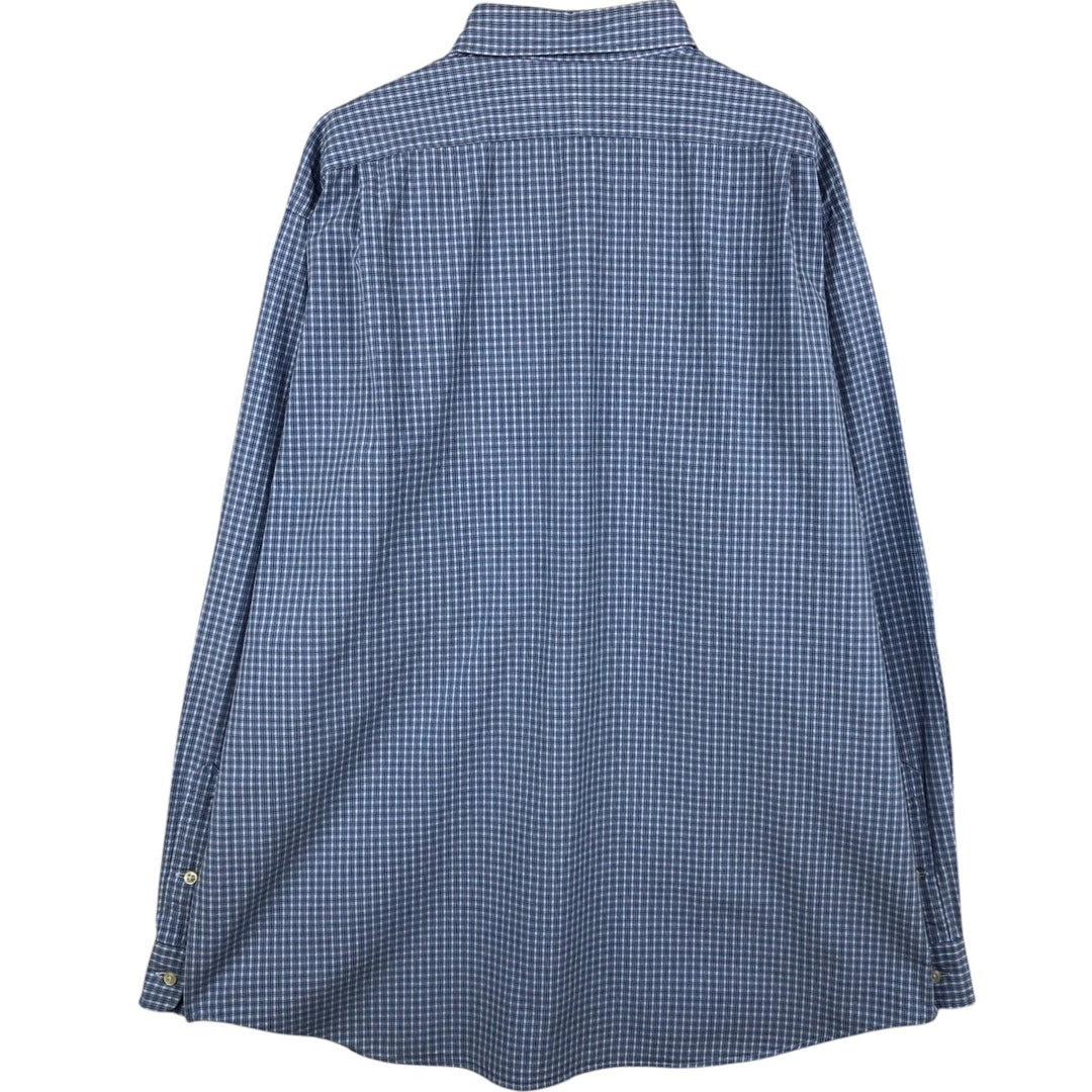 Ralph Lauren POLO by Ralph Lauren LOWELL SPORT long-sleeved cotton check shirt, men's size XL cotton blue type Vintage Second Hand