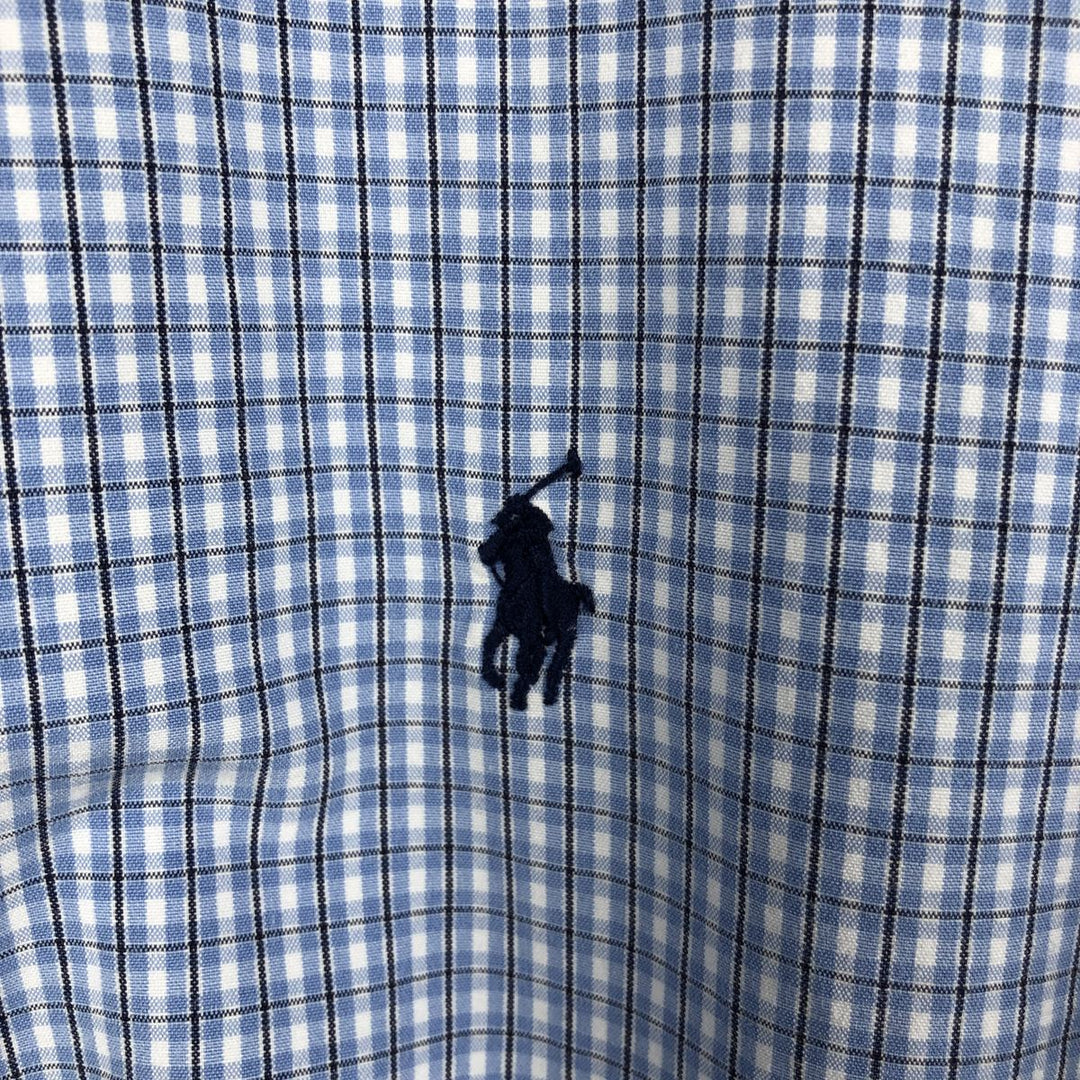 Ralph Lauren POLO by Ralph Lauren LOWELL SPORT long-sleeved cotton check shirt, men's size XL cotton blue type Vintage Second Hand