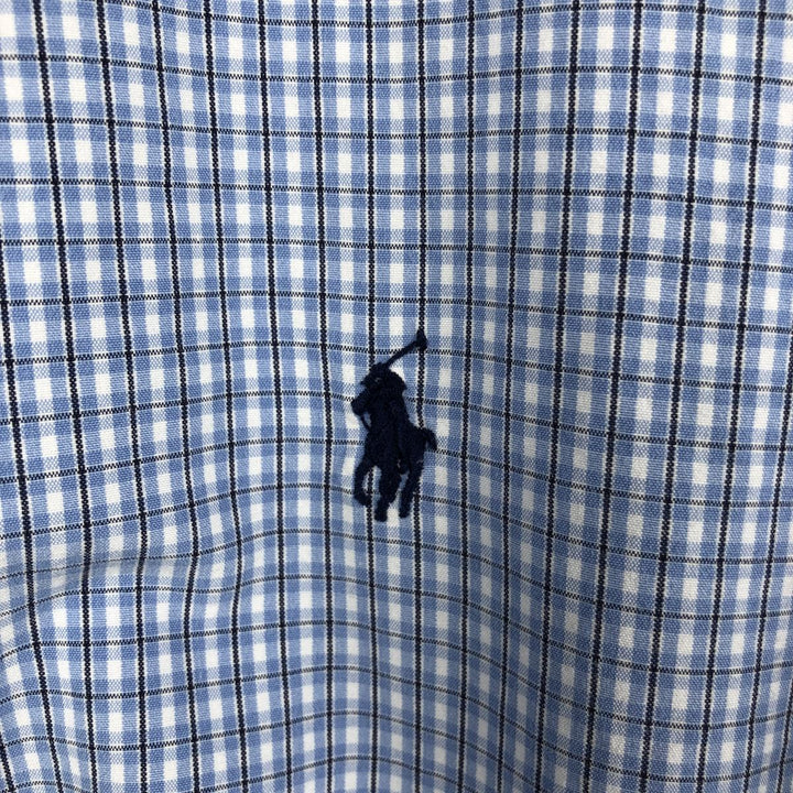 Ralph Lauren POLO by Ralph Lauren LOWELL SPORT long-sleeved cotton check shirt, men's size XL cotton blue type Vintage Second Hand