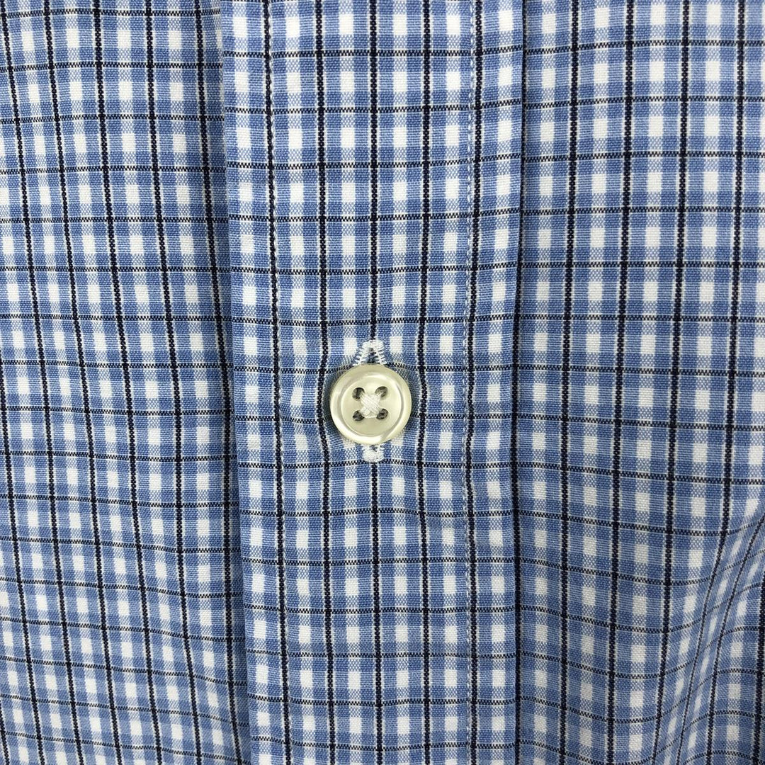 Ralph Lauren POLO by Ralph Lauren LOWELL SPORT long-sleeved cotton check shirt, men's size XL cotton blue type Vintage Second Hand