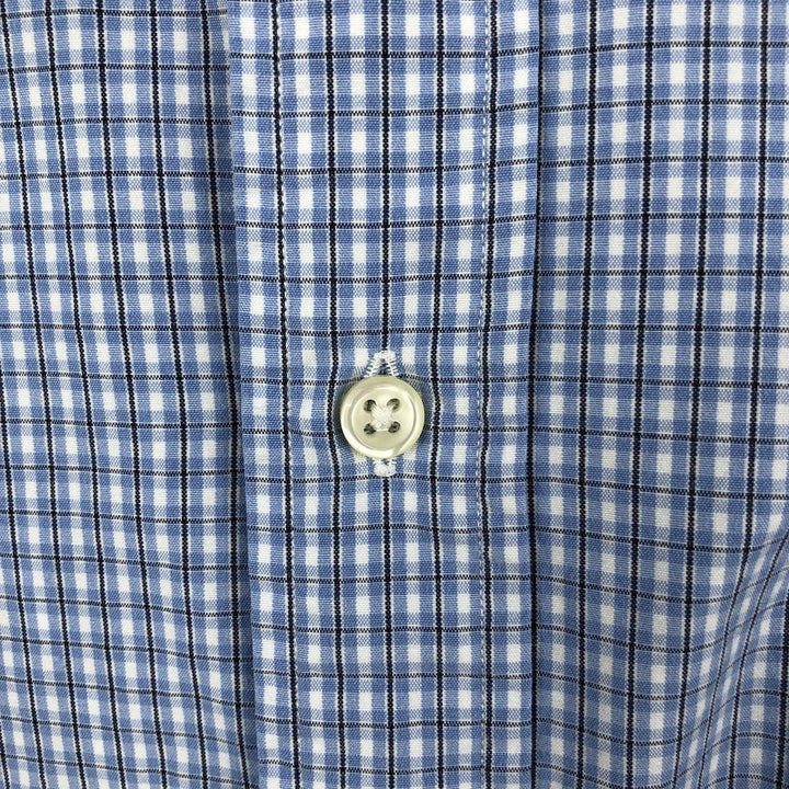 Ralph Lauren POLO by Ralph Lauren LOWELL SPORT long-sleeved cotton check shirt, men's size XL cotton blue type Vintage Second Hand