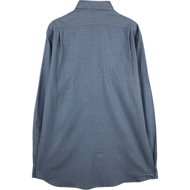 Ralph Lauren MERRIN Long-Sleeve Cotton Check Shirt, Men's Size S (approx.) cotton Blue type light blue Vintage Second Hand