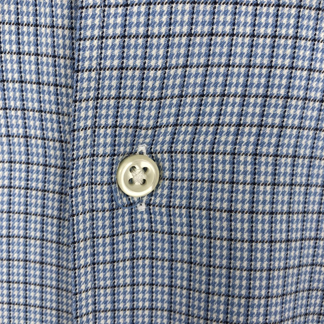 Ralph Lauren MERRIN Long-Sleeve Cotton Check Shirt, Men's Size S (approx.) cotton Blue type light blue Vintage Second Hand