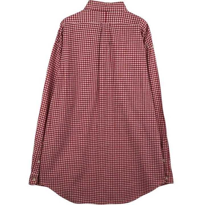 Ralph Lauren BLAKE Gingham Check Long Sleeve Button-Down Check Shirt, Men's Size L cotton red type Vintage Second Hand