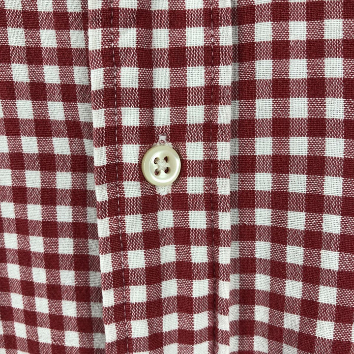 Ralph Lauren BLAKE Gingham Check Long Sleeve Button-Down Check Shirt, Men's Size L cotton red type Vintage Second Hand