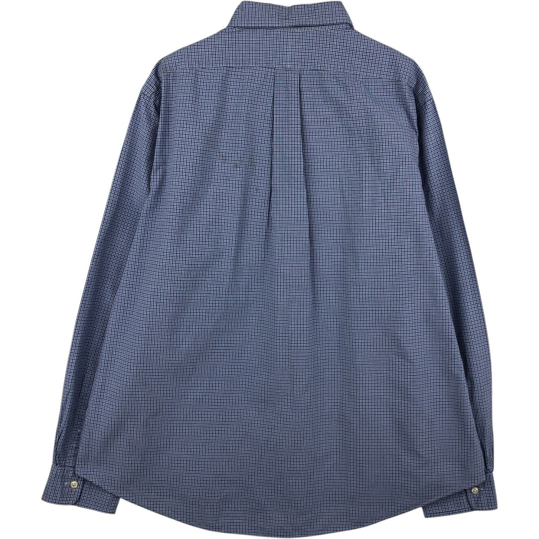 Ralph Lauren CUSTOM FIT long sleeve button down check shirt men's XL size cotton blue type Vintage Second Hand