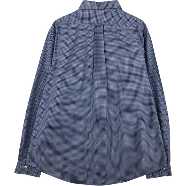 Ralph Lauren CUSTOM FIT long sleeve button down check shirt men's XL size cotton blue type Vintage Second Hand
