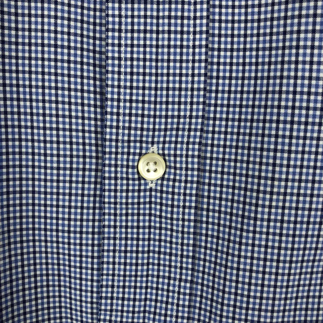 Ralph Lauren CUSTOM FIT long sleeve button down check shirt men's XL size cotton blue type Vintage Second Hand