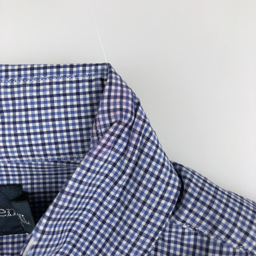 Ralph Lauren CUSTOM FIT long sleeve button down check shirt men's XL size cotton blue type Vintage Second Hand