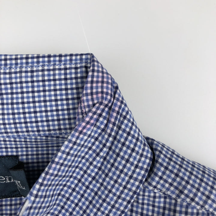 Ralph Lauren CUSTOM FIT long sleeve button down check shirt men's XL size cotton blue type Vintage Second Hand