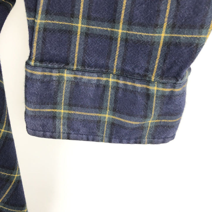 Ralph Lauren POLO by Ralph Lauren Slim Fit Long-Sleeve Button-Down Check Shirt, Men's Size XL (approx.) cotton navy blue type Vintage Second Hand
