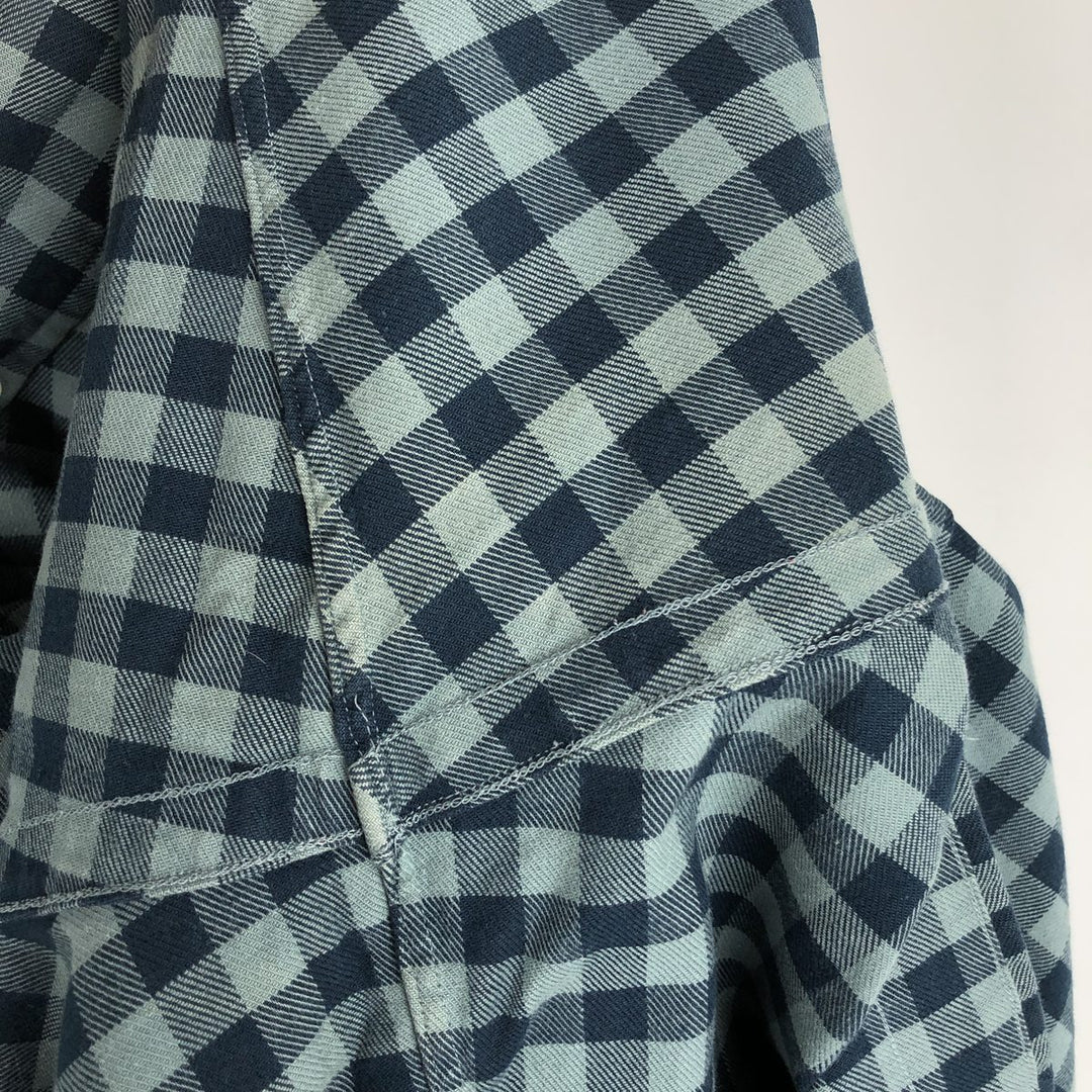 Ralph Lauren BLAKE long sleeve button down check shirt, men's size XXL cotton blue type Vintage Second Hand