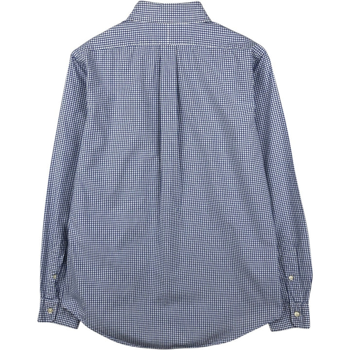 Ralph Lauren CUSTOM FIT long sleeve button down check shirt men's size M cotton white type Vintage Second Hand
