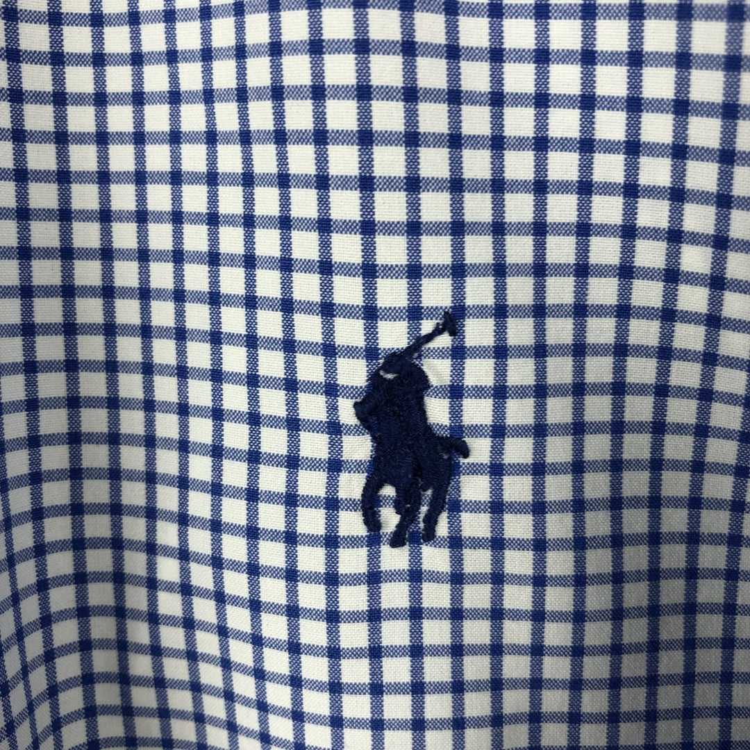 Ralph Lauren CUSTOM FIT long sleeve button down check shirt men's size M cotton white type Vintage Second Hand