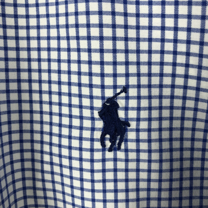 Ralph Lauren CUSTOM FIT long sleeve button down check shirt men's size M cotton white type Vintage Second Hand