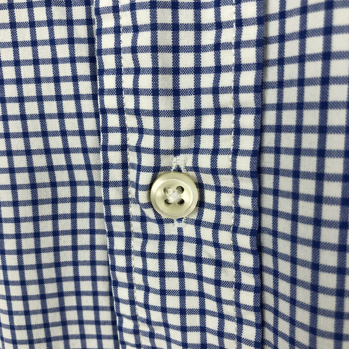 Ralph Lauren CUSTOM FIT long sleeve button down check shirt men's size M cotton white type Vintage Second Hand