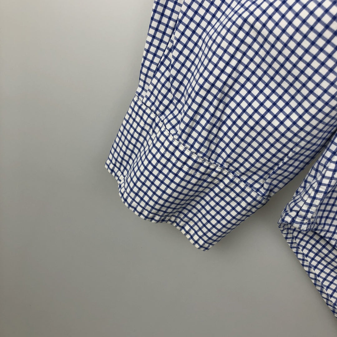 Ralph Lauren CUSTOM FIT long sleeve button down check shirt men's size M cotton white type Vintage Second Hand