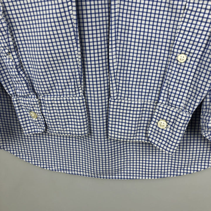 Ralph Lauren CUSTOM FIT long sleeve button down check shirt men's size M cotton white type Vintage Second Hand
