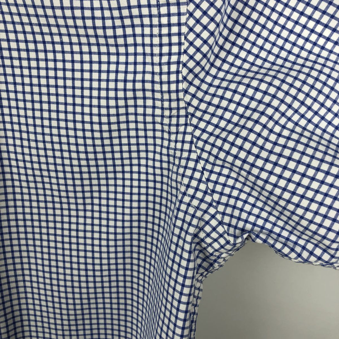 Ralph Lauren CUSTOM FIT long sleeve button down check shirt men's size M cotton white type Vintage Second Hand