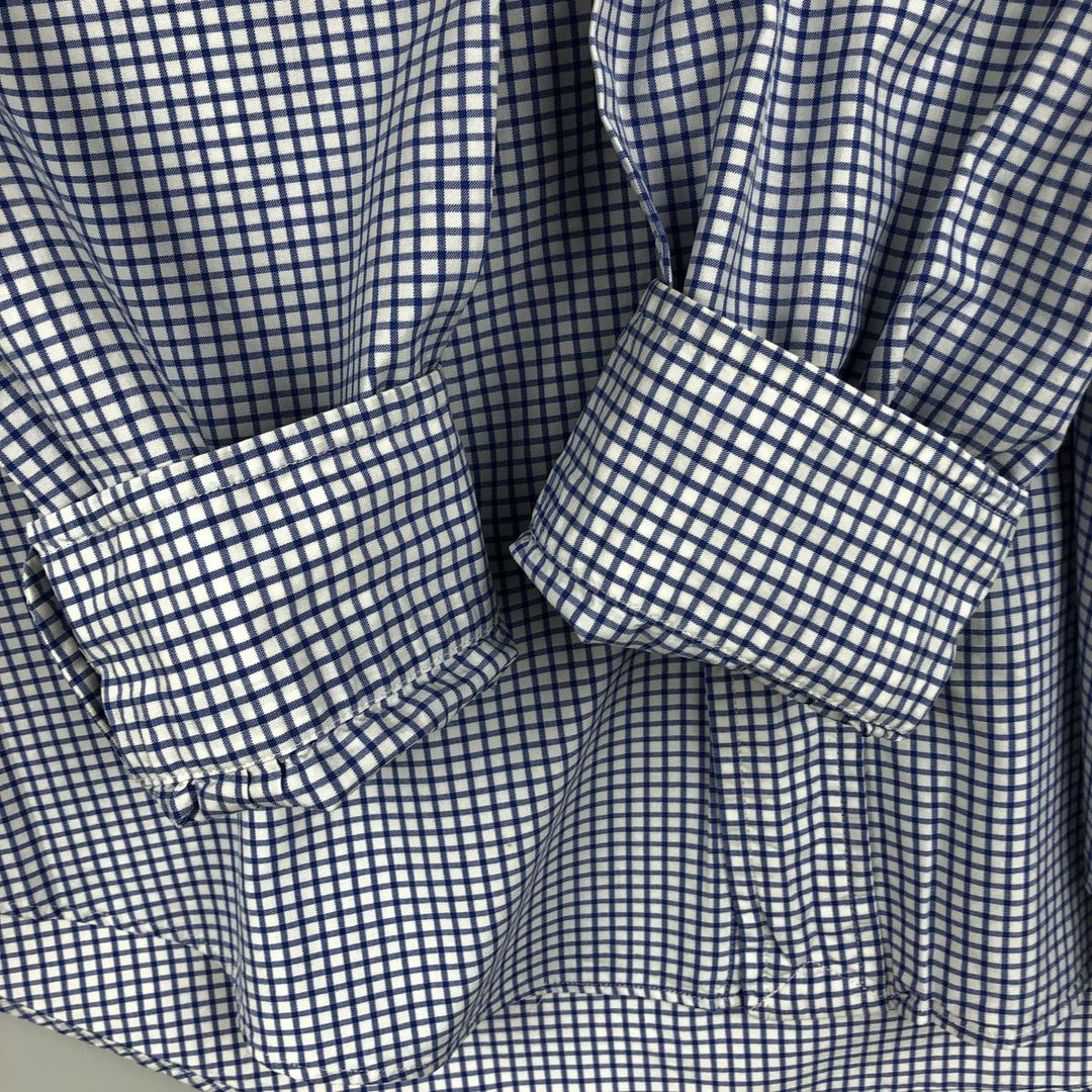 Ralph Lauren CUSTOM FIT long sleeve button down check shirt men's size M cotton white type Vintage Second Hand
