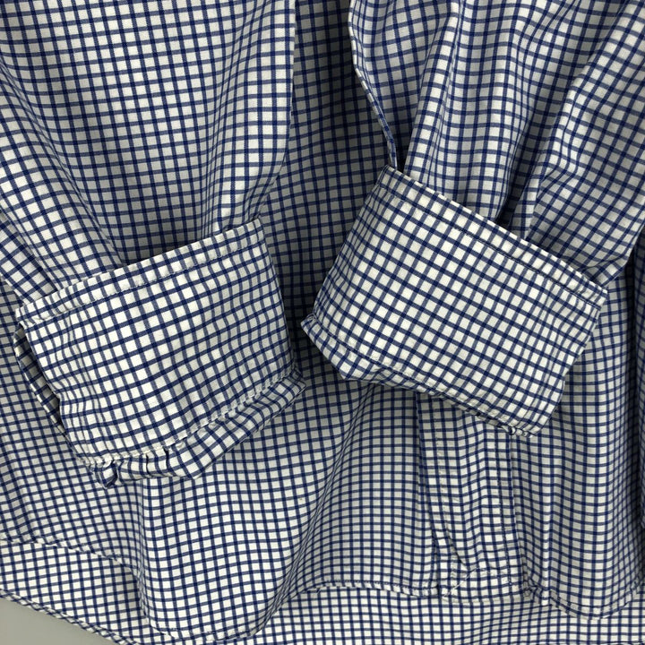 Ralph Lauren CUSTOM FIT long sleeve button down check shirt men's size M cotton white type Vintage Second Hand