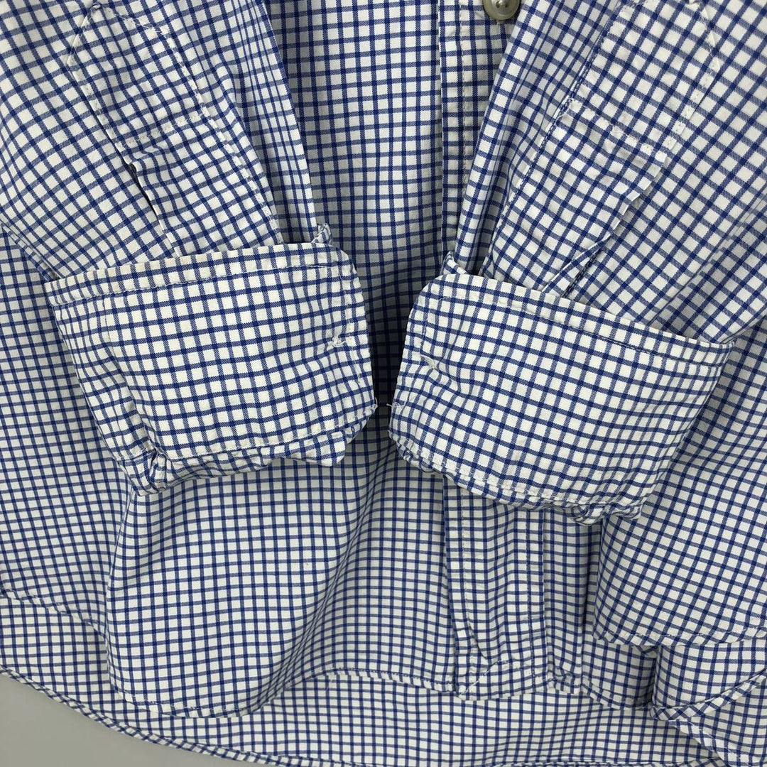 Ralph Lauren CUSTOM FIT long sleeve button down check shirt men's size M cotton white type Vintage Second Hand