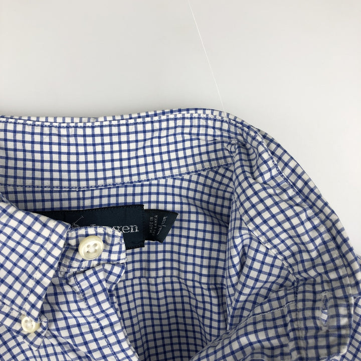 Ralph Lauren CUSTOM FIT long sleeve button down check shirt men's size M cotton white type Vintage Second Hand