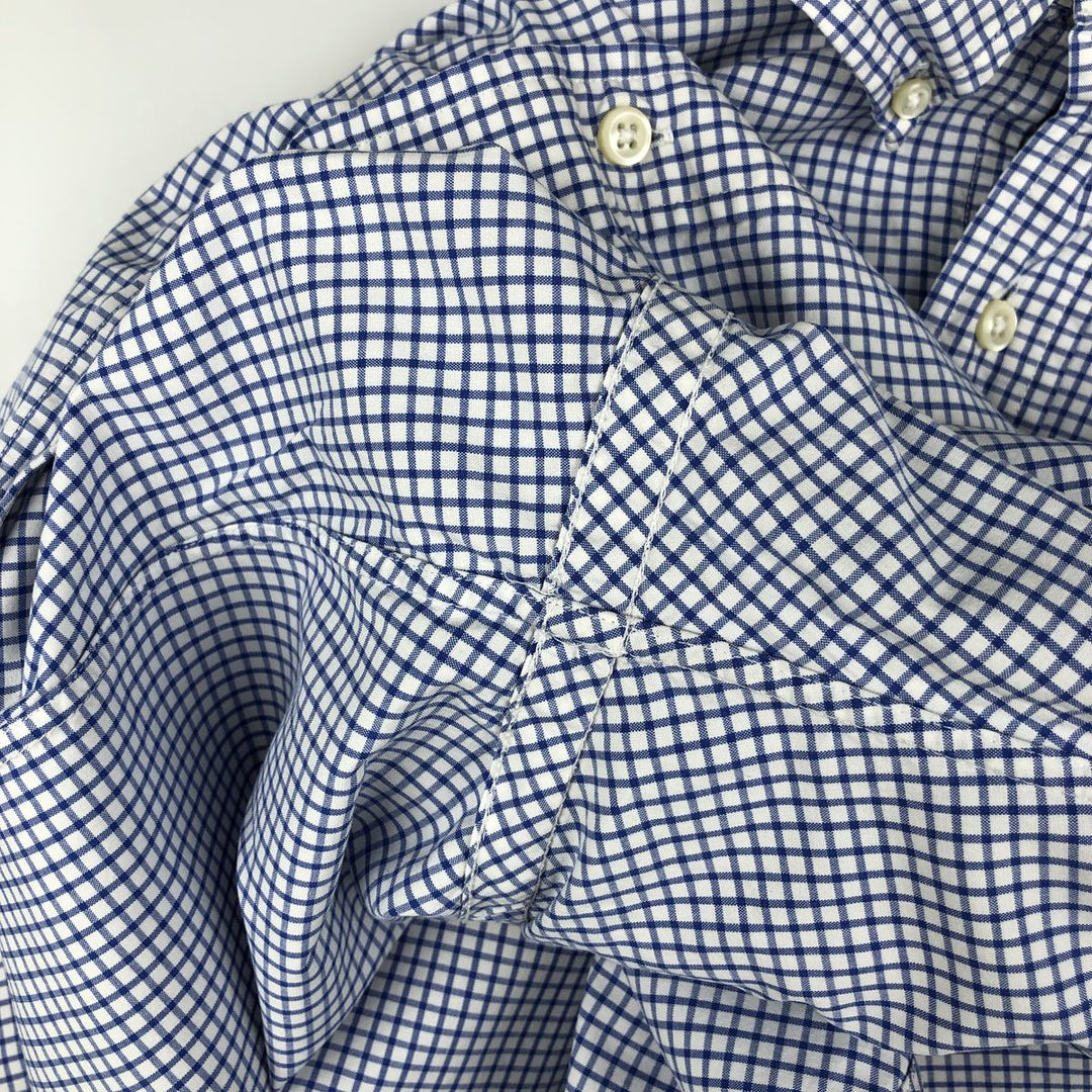 Ralph Lauren CUSTOM FIT long sleeve button down check shirt men's size M cotton white type Vintage Second Hand