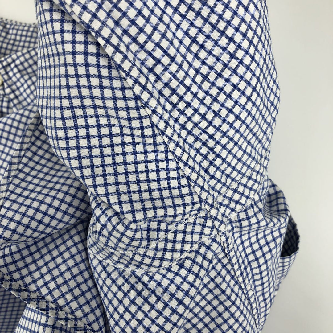Ralph Lauren CUSTOM FIT long sleeve button down check shirt men's size M cotton white type Vintage Second Hand