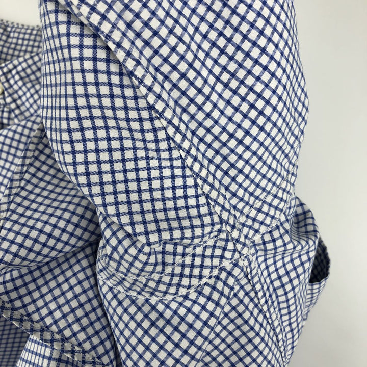 Ralph Lauren CUSTOM FIT long sleeve button down check shirt men's size M cotton white type Vintage Second Hand