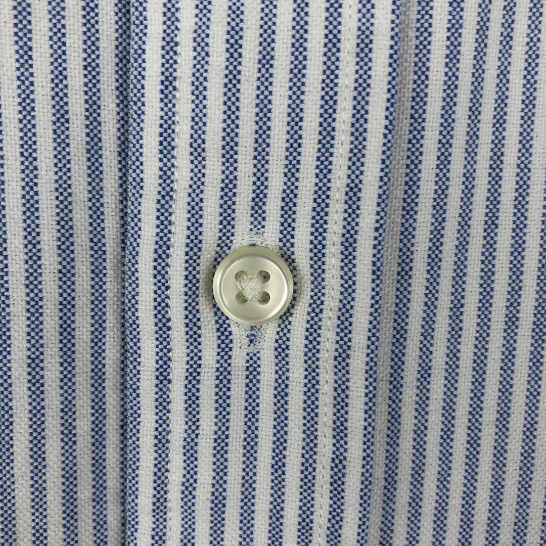 Ralph Lauren long sleeve button down striped shirt, men's size L cotton white type Vintage Second Hand