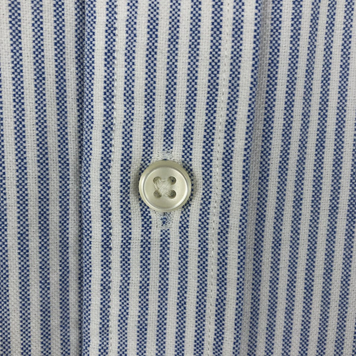 Ralph Lauren long sleeve button down striped shirt, men's size L cotton white type Vintage Second Hand