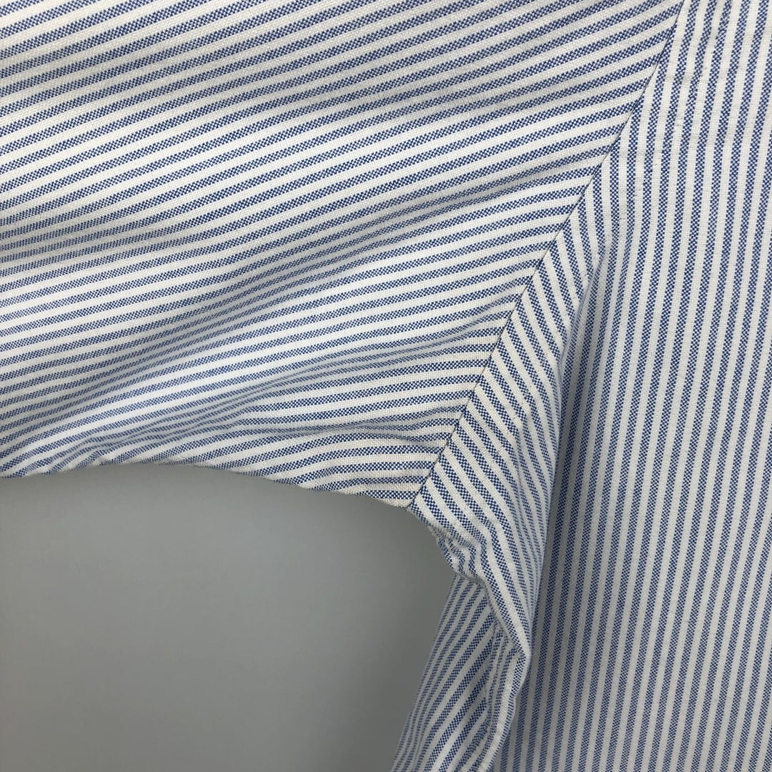 Ralph Lauren long sleeve button down striped shirt, men's size L cotton white type Vintage Second Hand