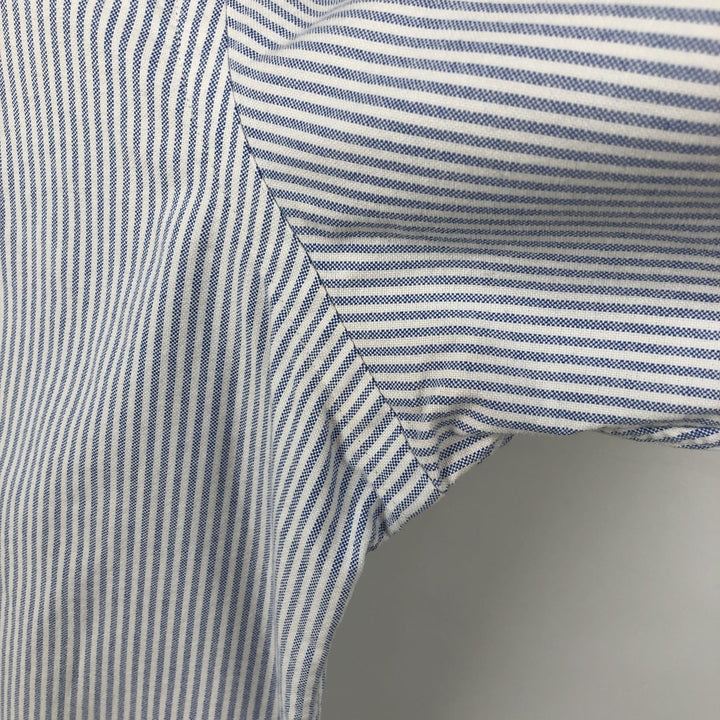 Ralph Lauren long sleeve button down striped shirt, men's size L cotton white type Vintage Second Hand