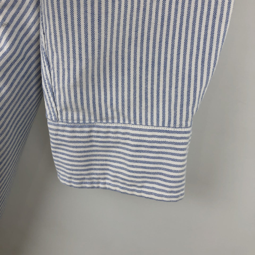 Ralph Lauren long sleeve button down striped shirt, men's size L cotton white type Vintage Second Hand