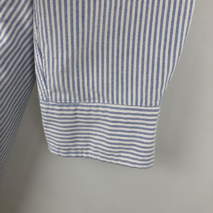 Ralph Lauren long sleeve button down striped shirt, men's size L cotton white type Vintage Second Hand