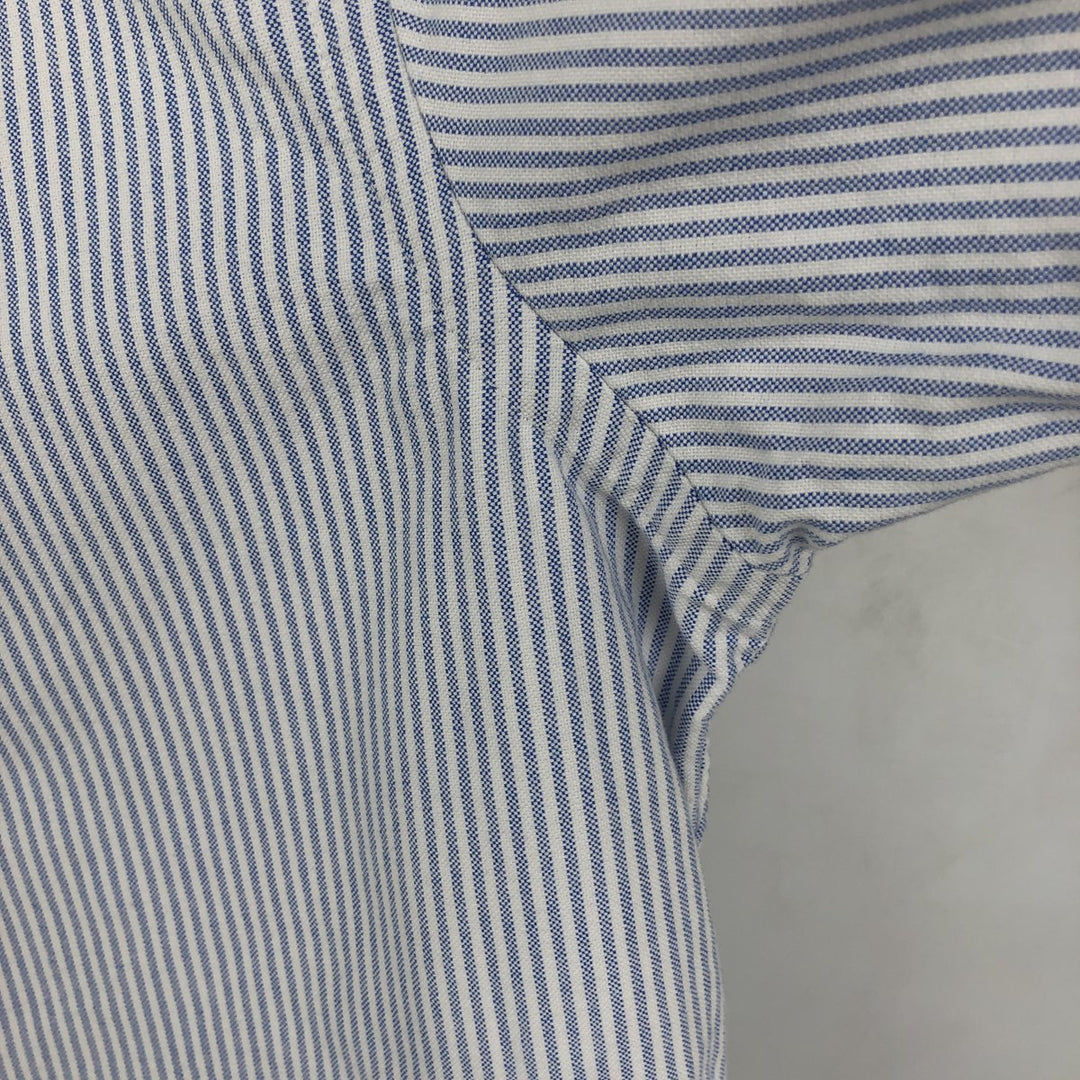 Ralph Lauren long sleeve button down striped shirt, men's size L cotton white type Vintage Second Hand