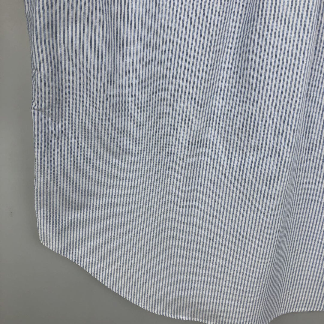 Ralph Lauren long sleeve button down striped shirt, men's size L cotton white type Vintage Second Hand