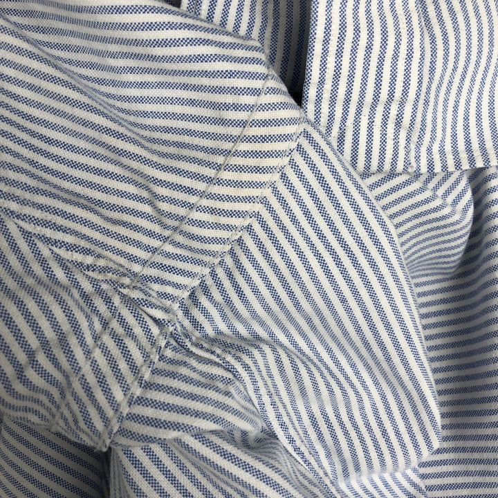 Ralph Lauren long sleeve button down striped shirt, men's size L cotton white type Vintage Second Hand